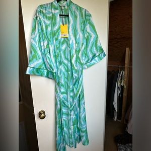 DVF x Target Long Satin Disco Zebra Robe Size XS NWT